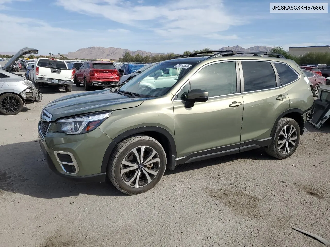 2019 Subaru Forester Limited VIN: JF2SKASCXKH575860 Lot: 75447674