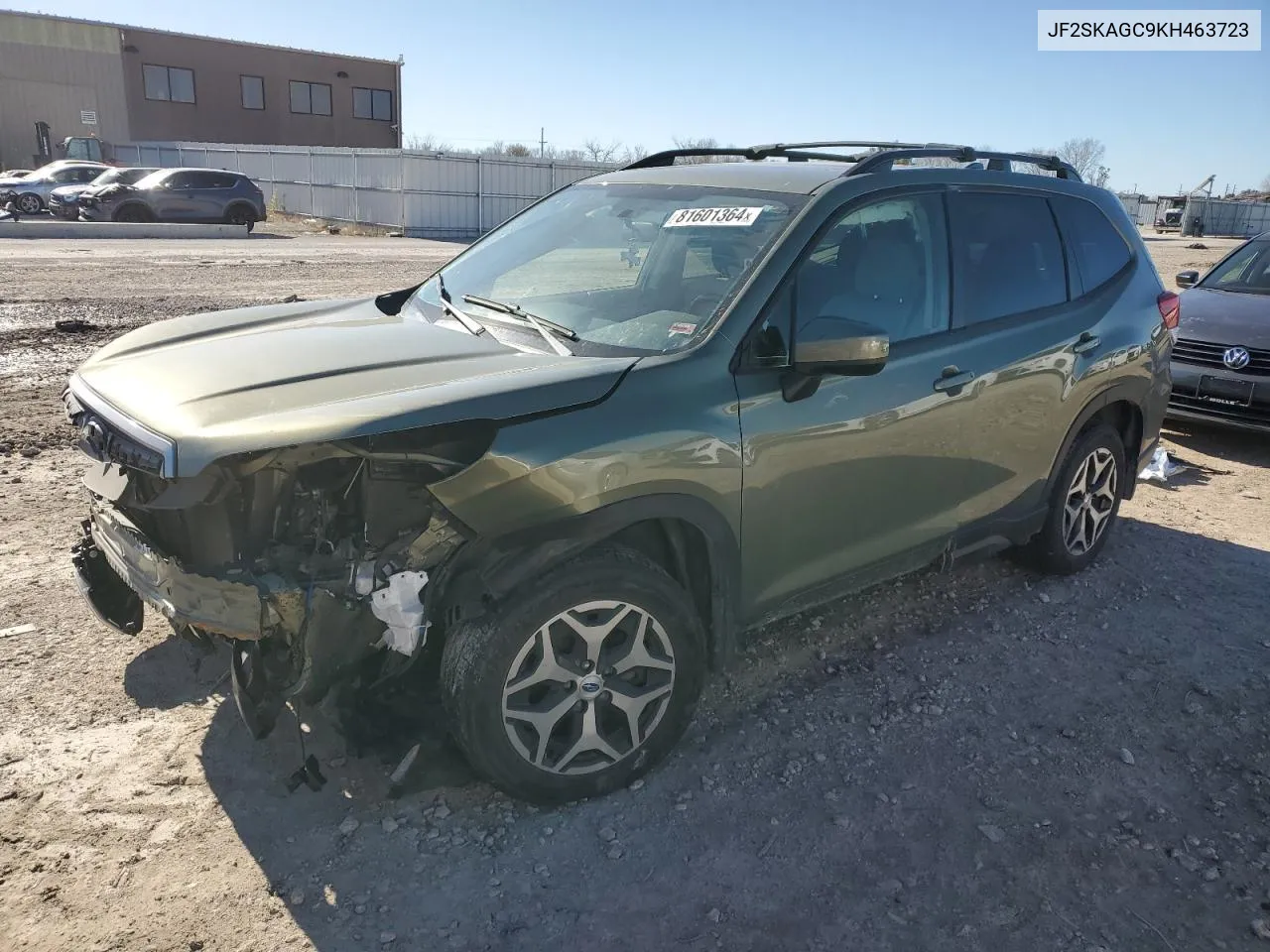 2019 Subaru Forester Premium VIN: JF2SKAGC9KH463723 Lot: 81601364