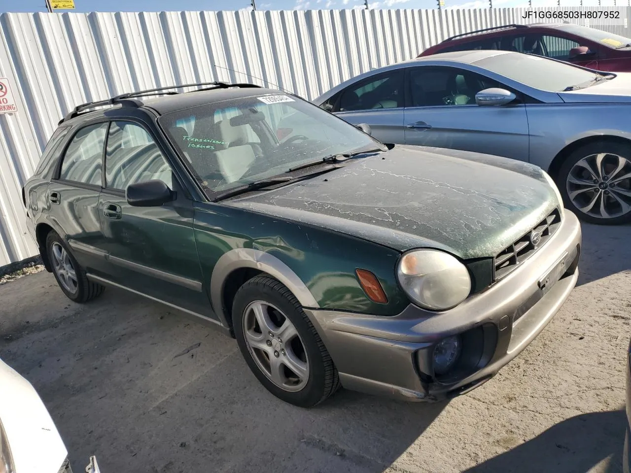 2003 Subaru Impreza Outback Sport VIN: JF1GG68503H807952 Lot: 72065484