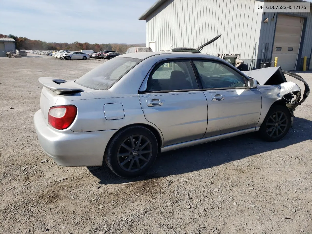 2003 Subaru Impreza Rs VIN: JF1GD67533H512175 Lot: 77531914