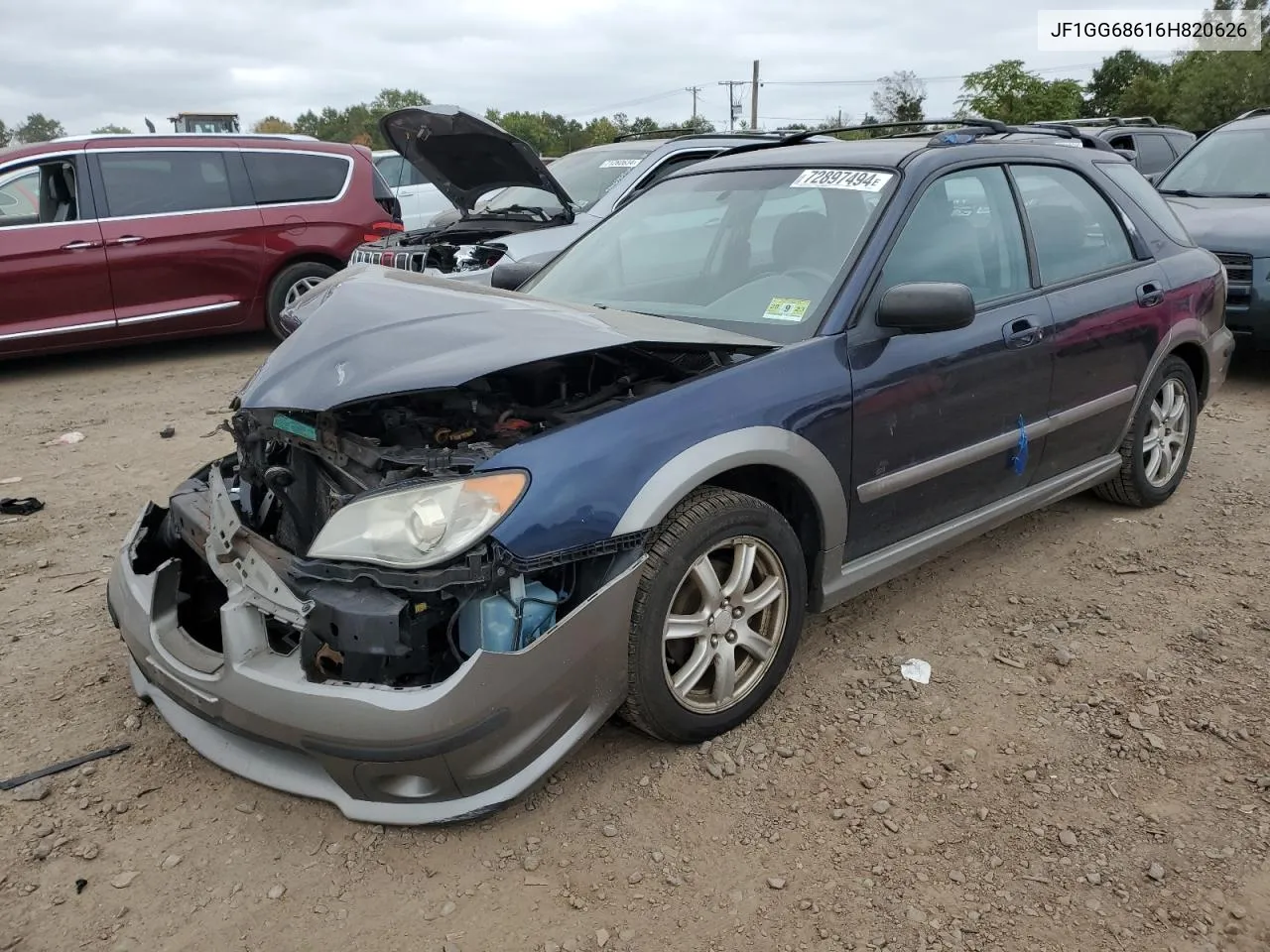 2006 Subaru Impreza Outback Sport VIN: JF1GG68616H820626 Lot: 72897494