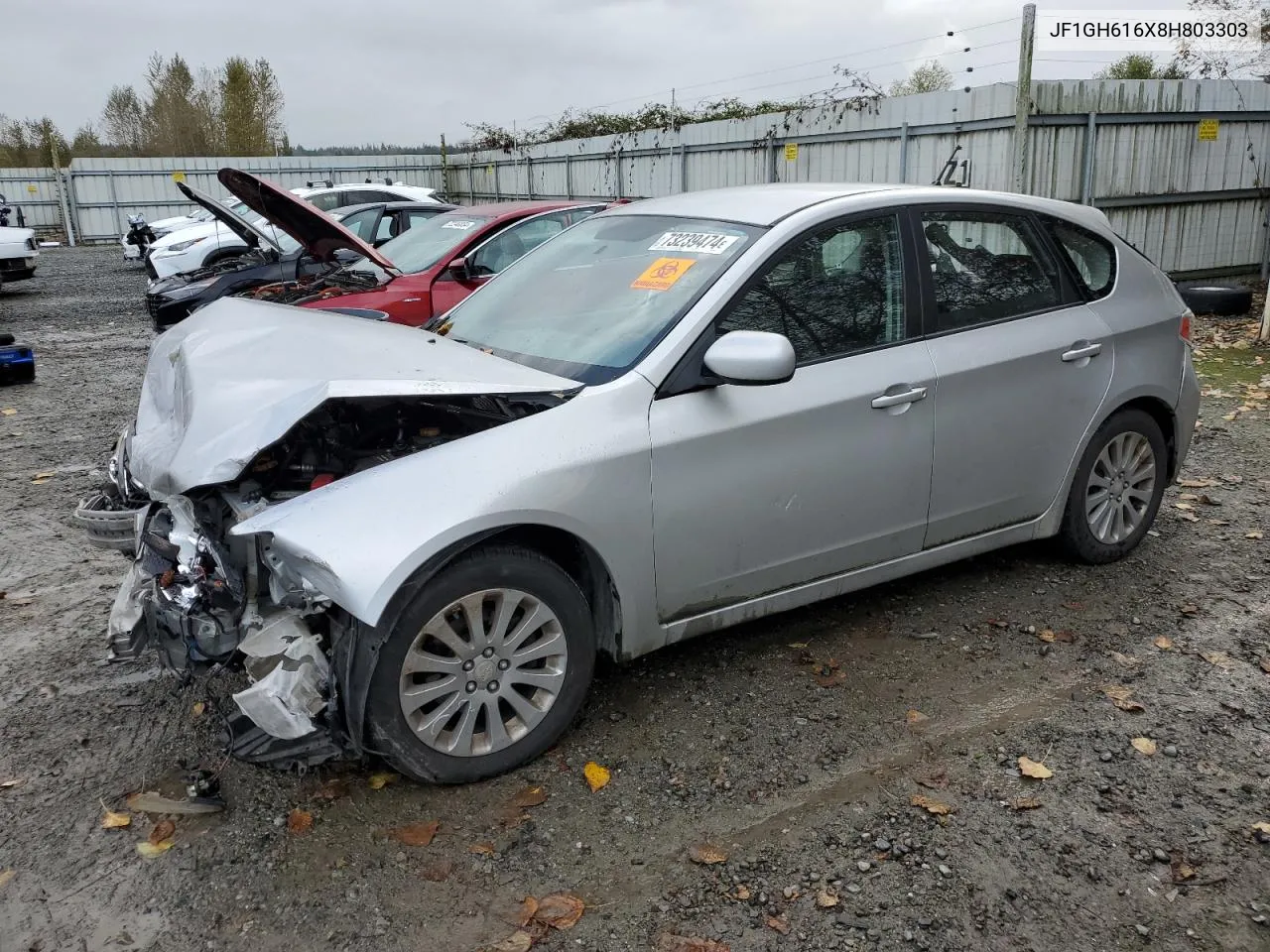 2008 Subaru Impreza 2.5I VIN: JF1GH616X8H803303 Lot: 76615334