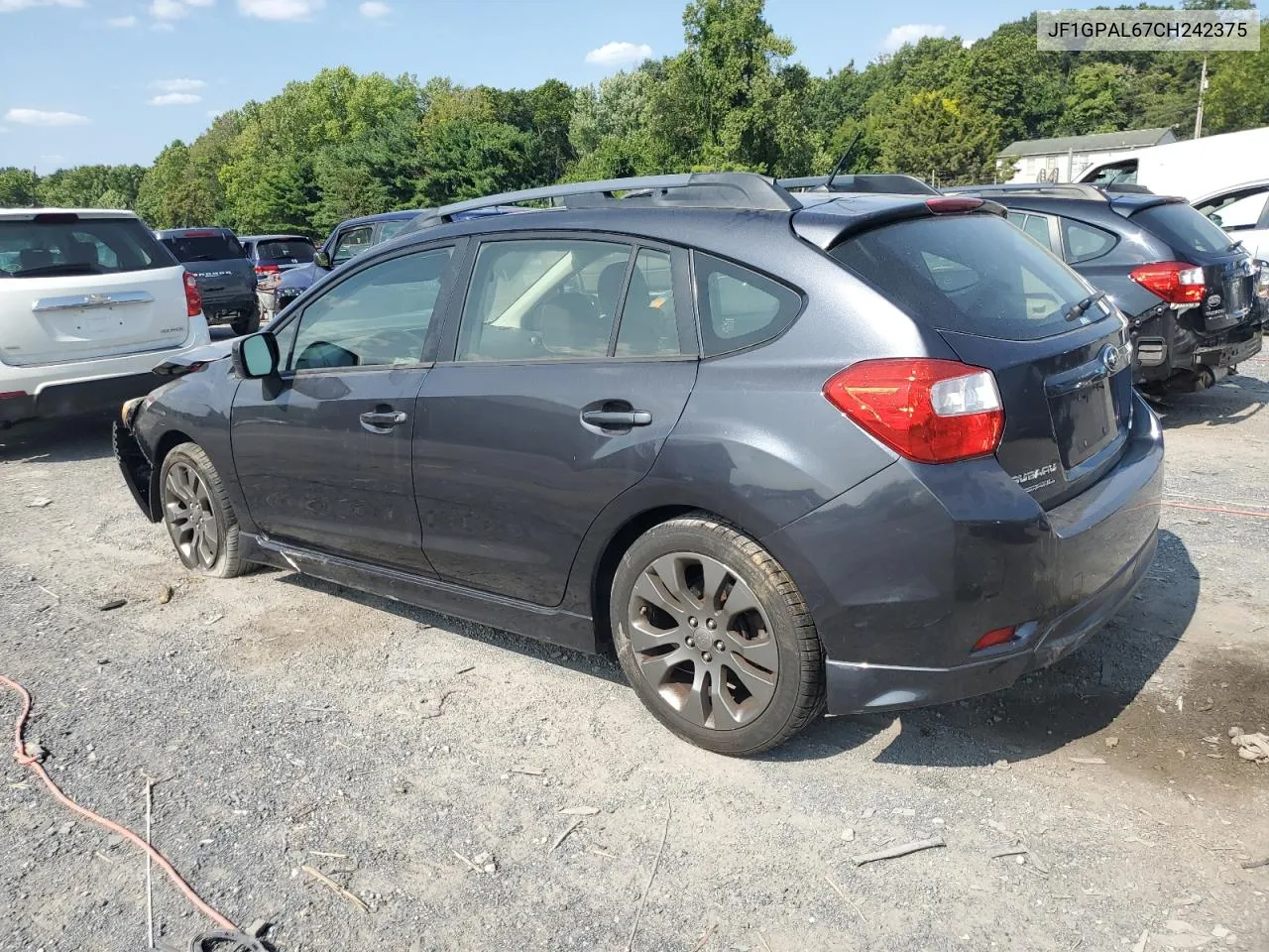 2012 Subaru Impreza Sport Premium VIN: JF1GPAL67CH242375 Lot: 68737664