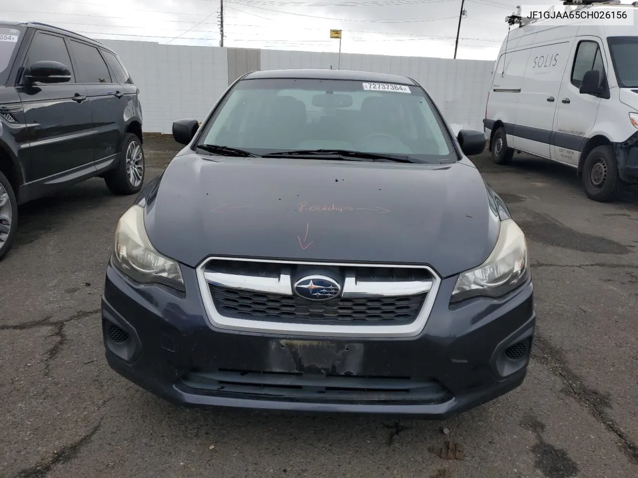 2012 Subaru Impreza VIN: JF1GJAA65CH026156 Lot: 72737364