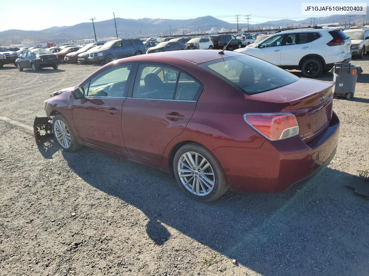 2016 Subaru Impreza Premium Plus VIN: JF1GJAF61GH020403 Lot: 74721054