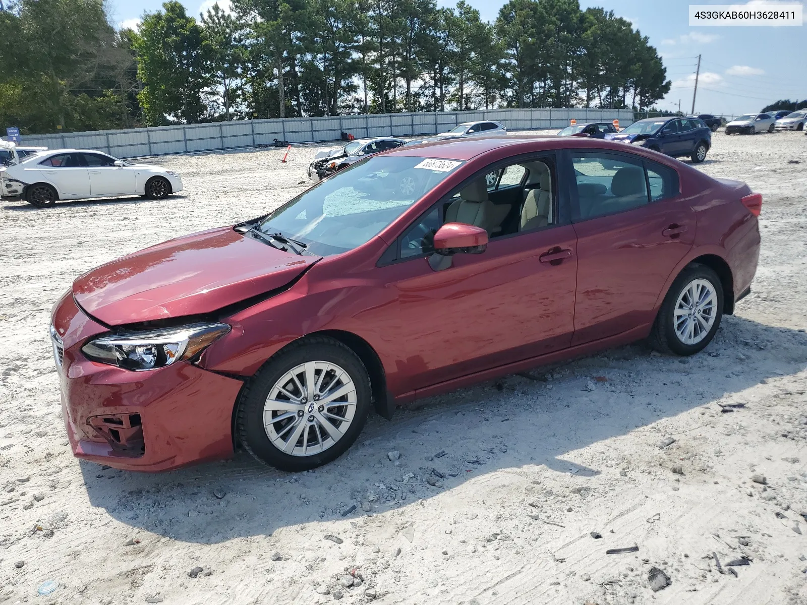 2017 Subaru Impreza Premium VIN: 4S3GKAB60H3628411 Lot: 66873624