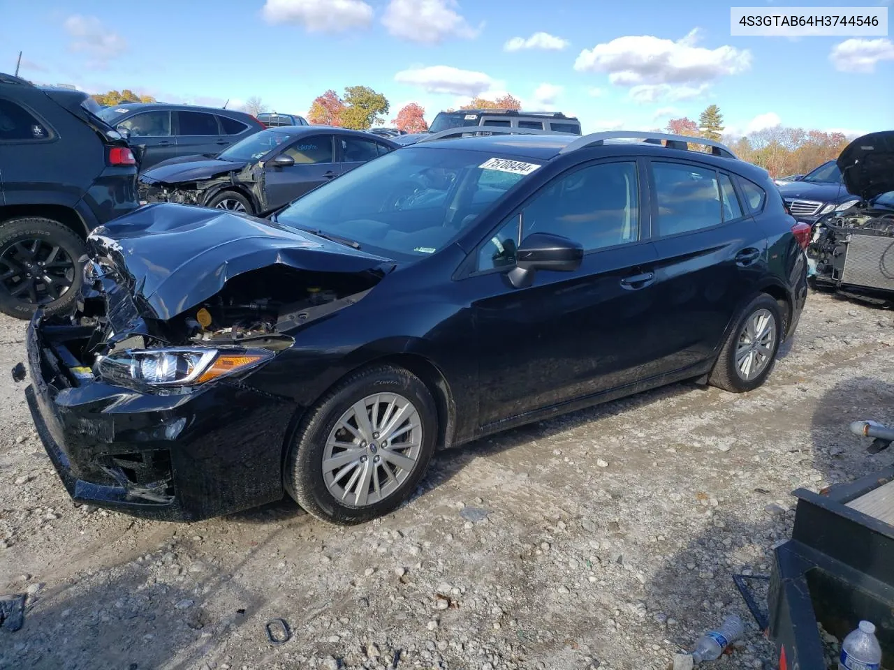 2017 Subaru Impreza Premium VIN: 4S3GTAB64H3744546 Lot: 75708494