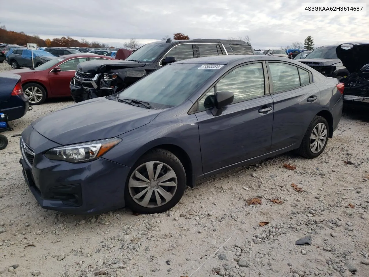 2017 Subaru Impreza VIN: 4S3GKAA62H3614687 Lot: 77365584