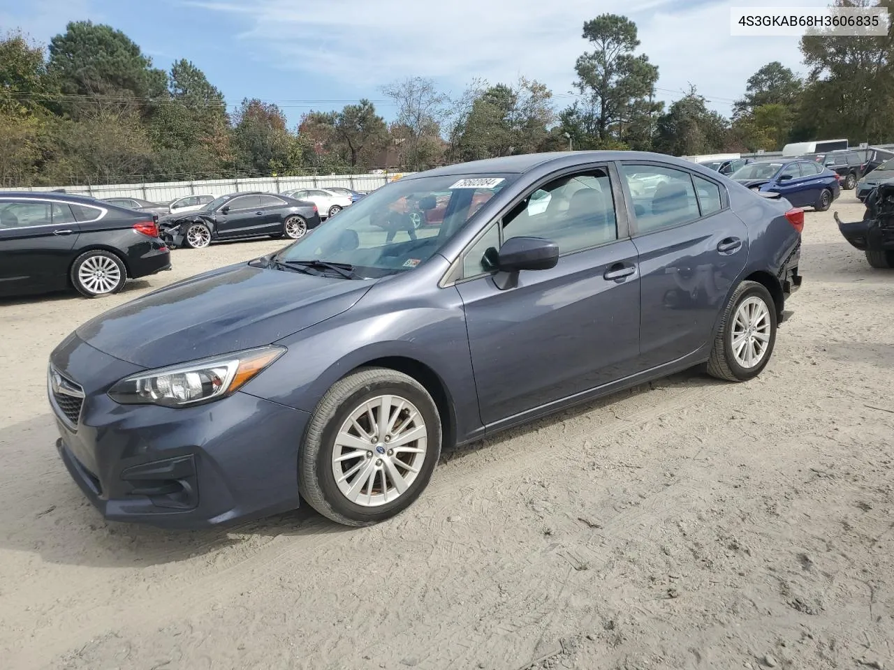 2017 Subaru Impreza Premium VIN: 4S3GKAB68H3606835 Lot: 79502084