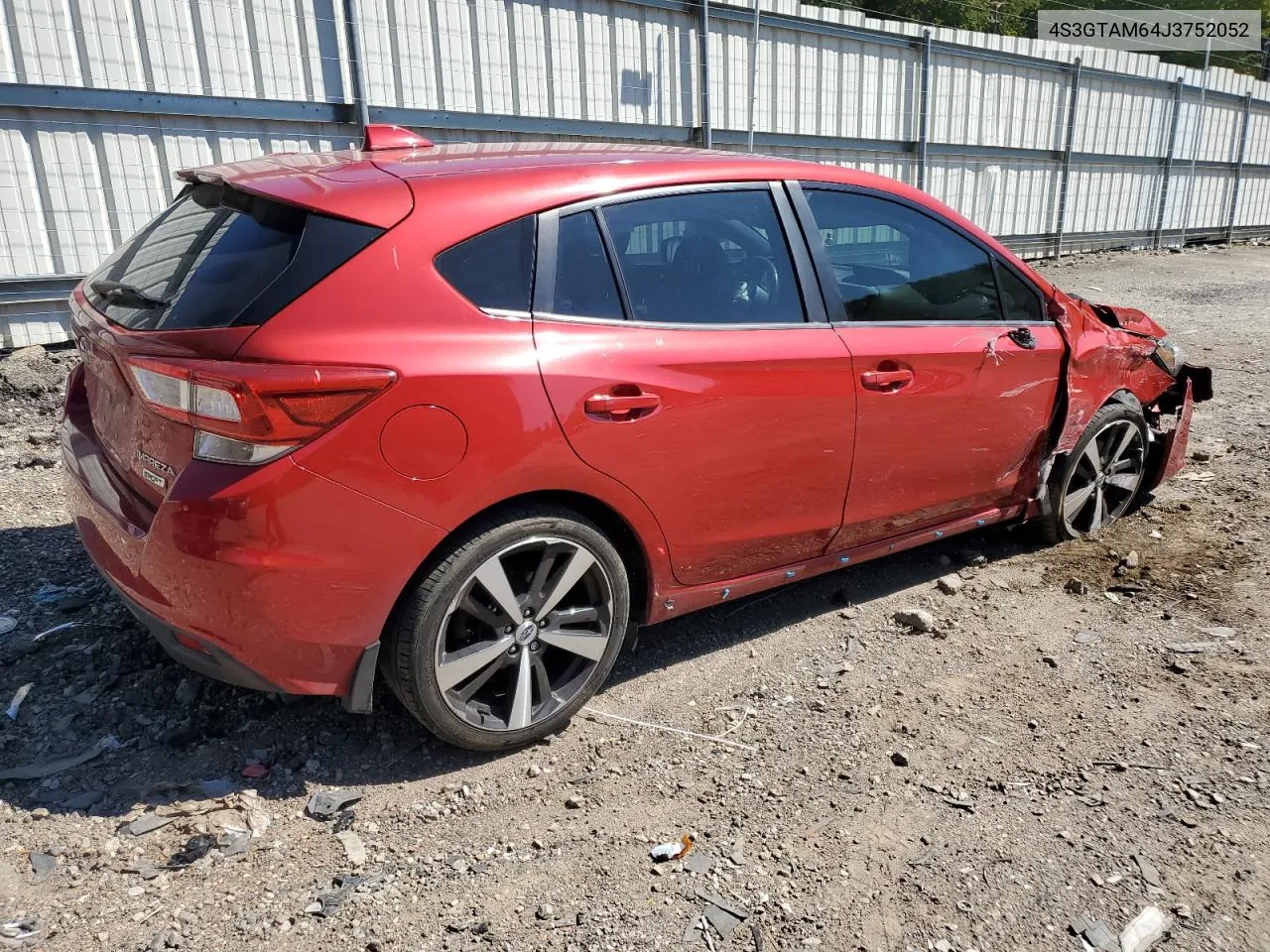 2018 Subaru Impreza Sport VIN: 4S3GTAM64J3752052 Lot: 70662504