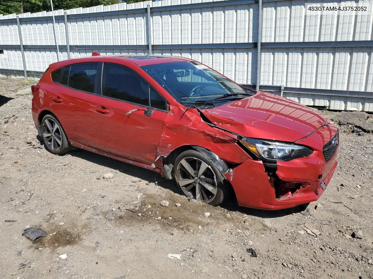 2018 Subaru Impreza Sport VIN: 4S3GTAM64J3752052 Lot: 70662504