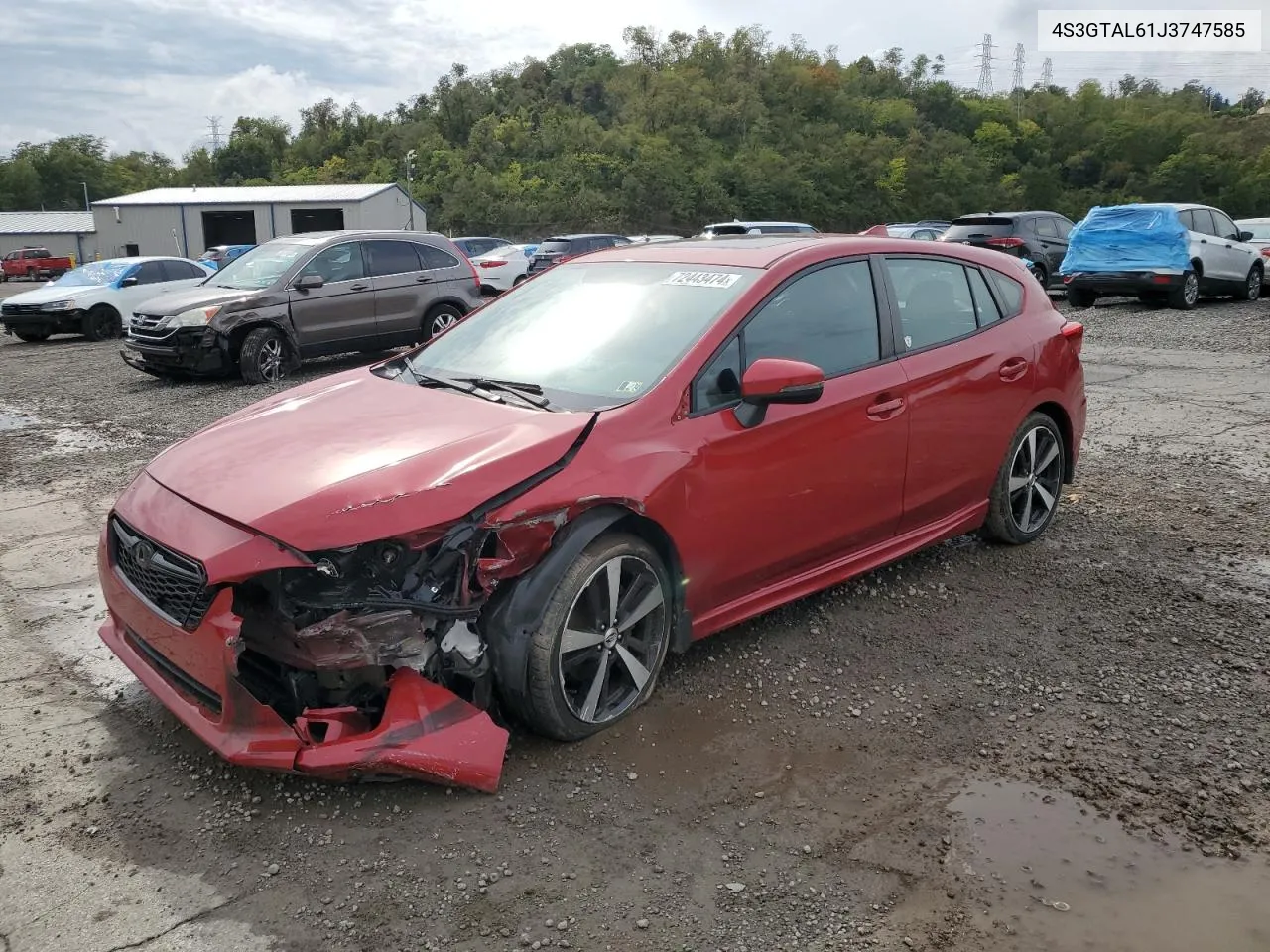 2018 Subaru Impreza Sport VIN: 4S3GTAL61J3747585 Lot: 72443474