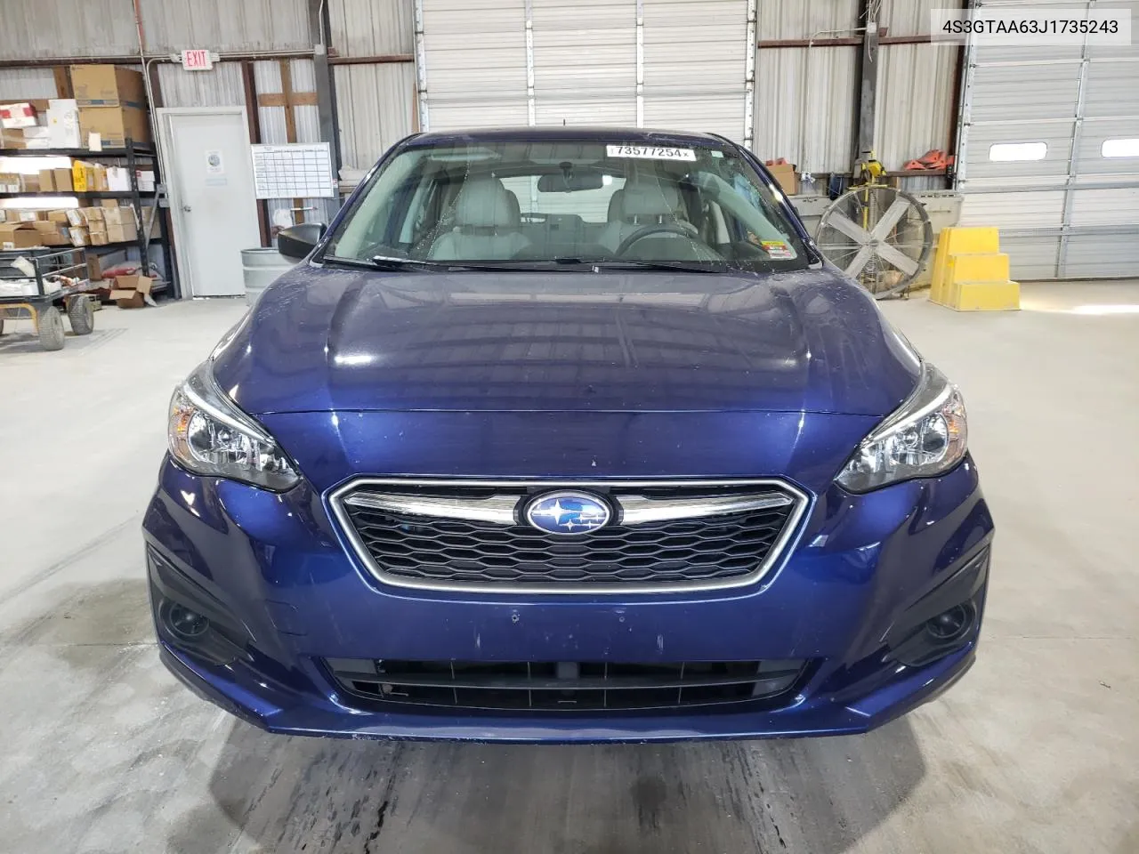 2018 Subaru Impreza VIN: 4S3GTAA63J1735243 Lot: 73577254