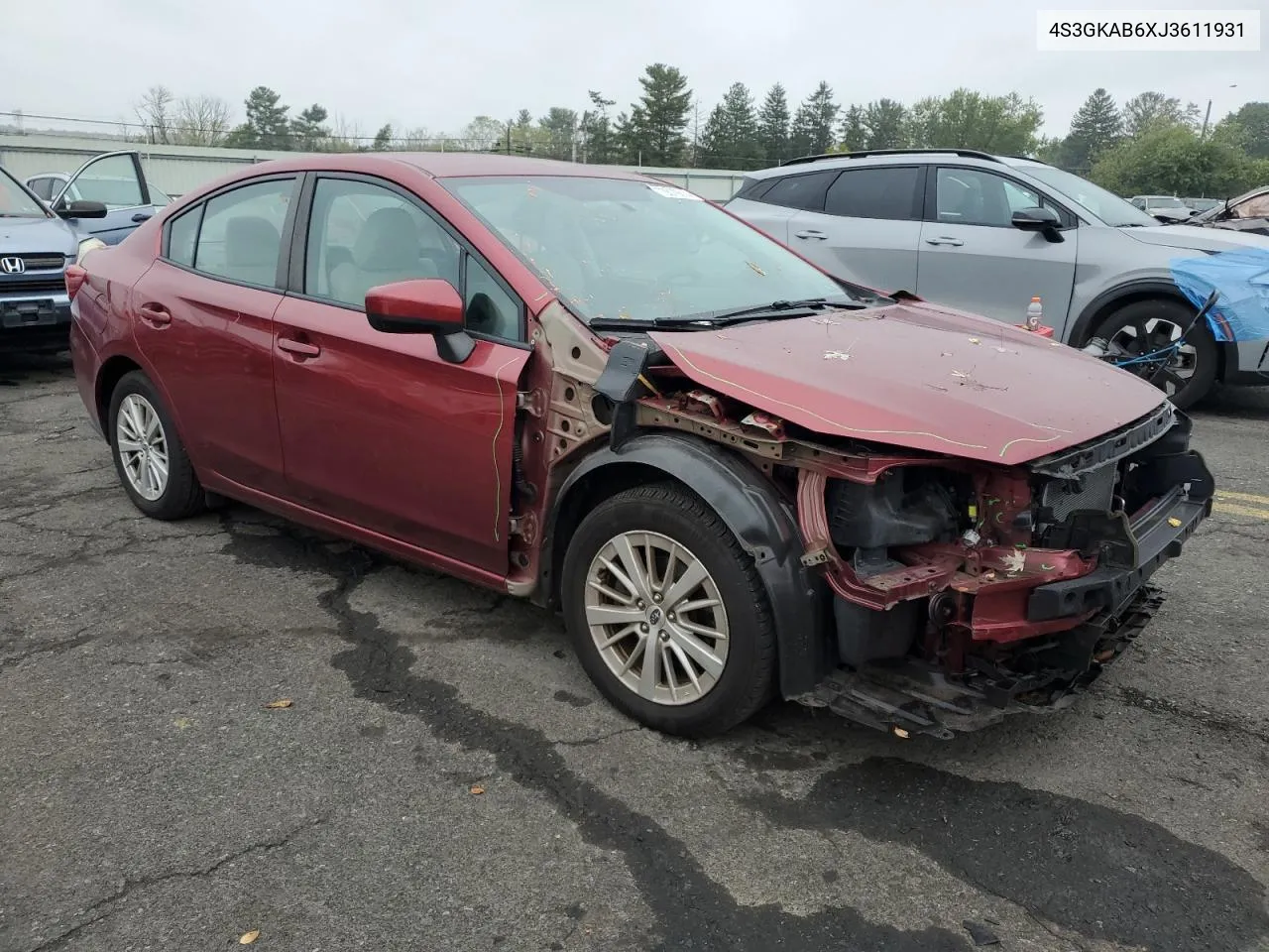 2018 Subaru Impreza Premium VIN: 4S3GKAB6XJ3611931 Lot: 73579014