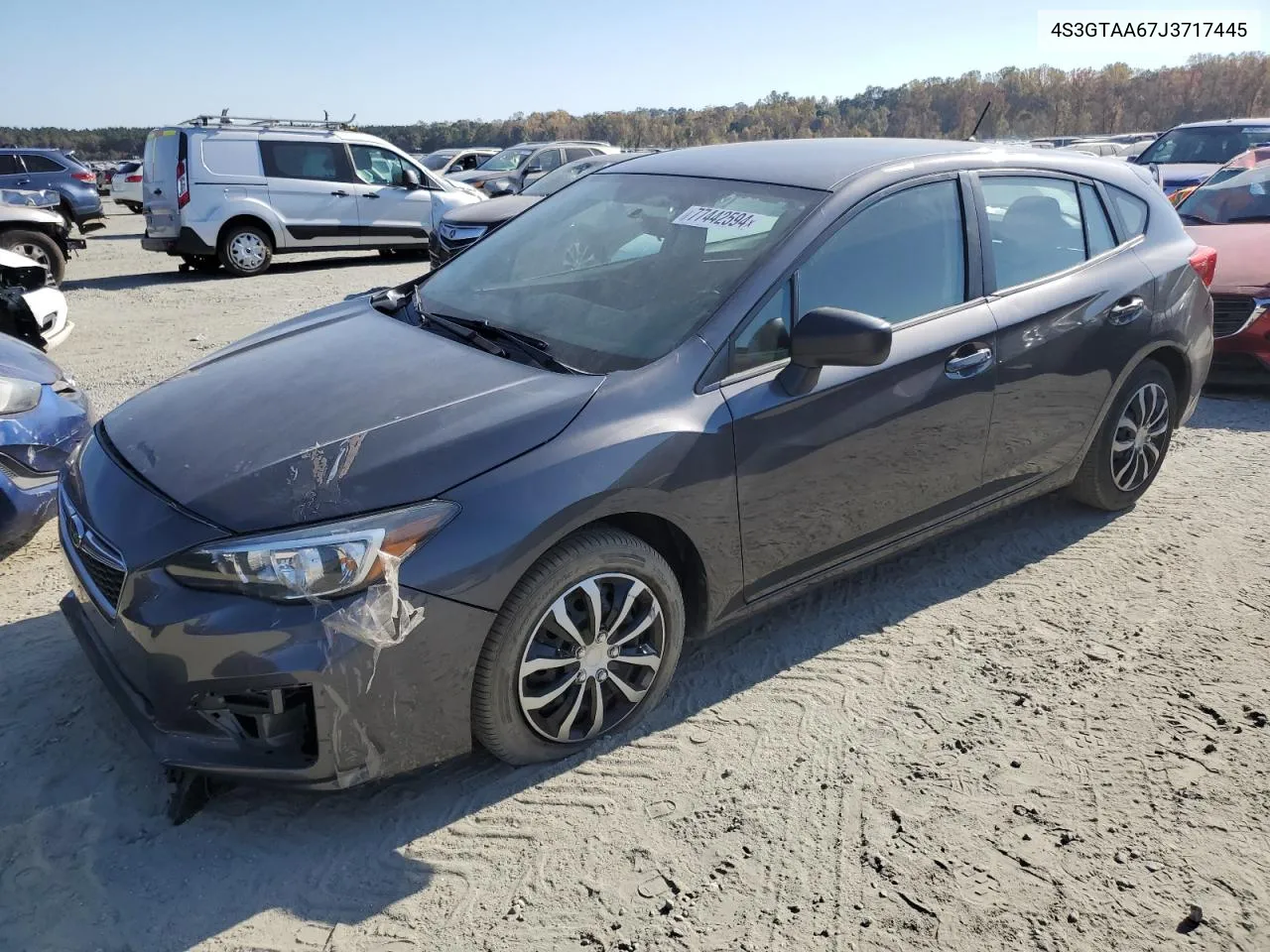 2018 Subaru Impreza VIN: 4S3GTAA67J3717445 Lot: 77442594