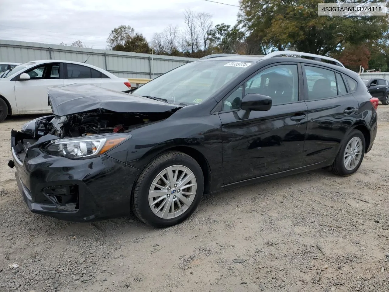 2018 Subaru Impreza Premium VIN: 4S3GTAB68J3744118 Lot: 78339174