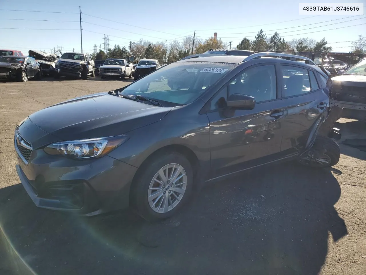 2018 Subaru Impreza Premium VIN: 4S3GTAB61J3746616 Lot: 80452114