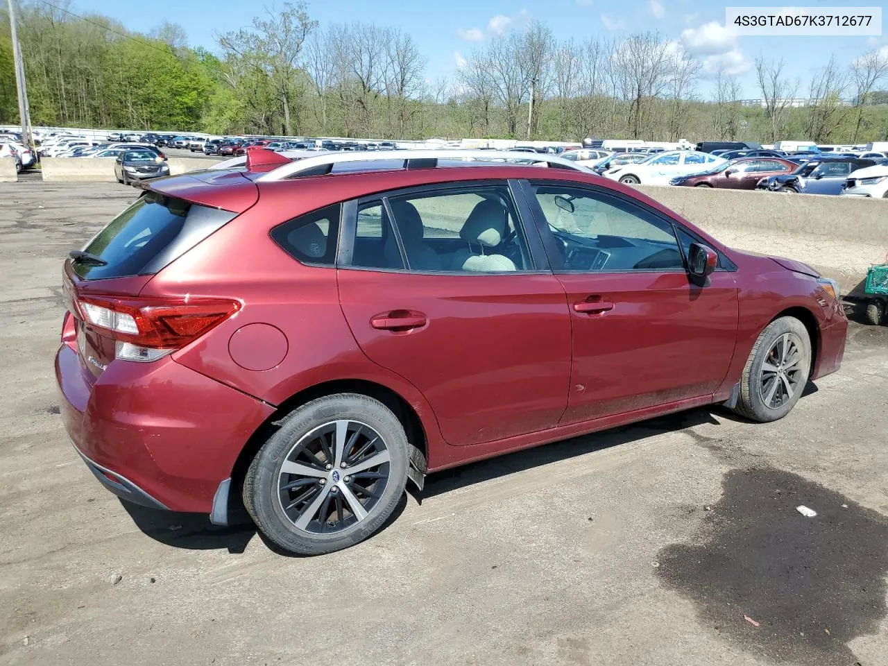 2019 Subaru Impreza Premium VIN: 4S3GTAD67K3712677 Lot: 53280734