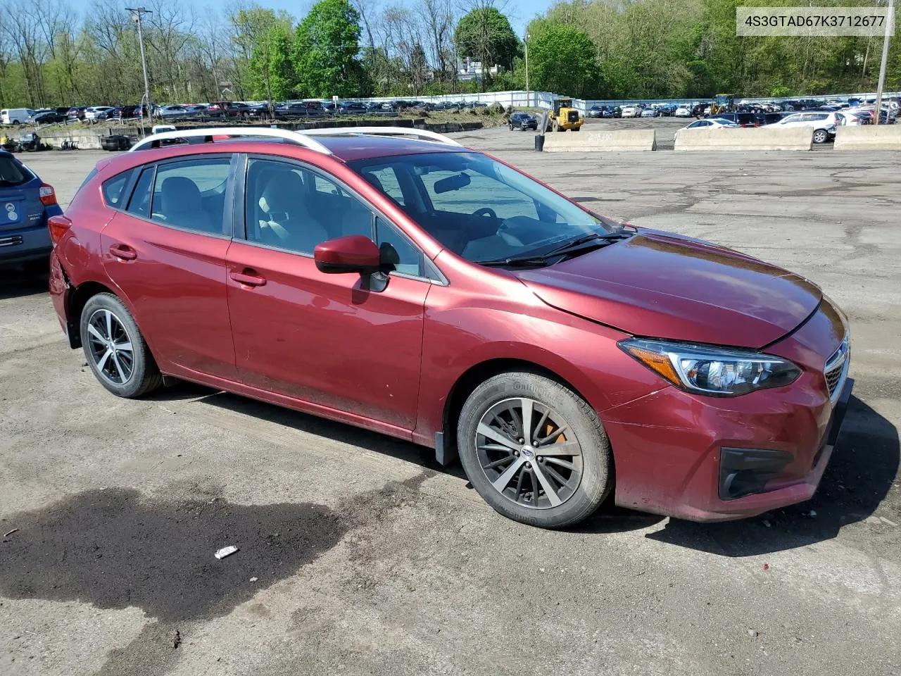 2019 Subaru Impreza Premium VIN: 4S3GTAD67K3712677 Lot: 53280734