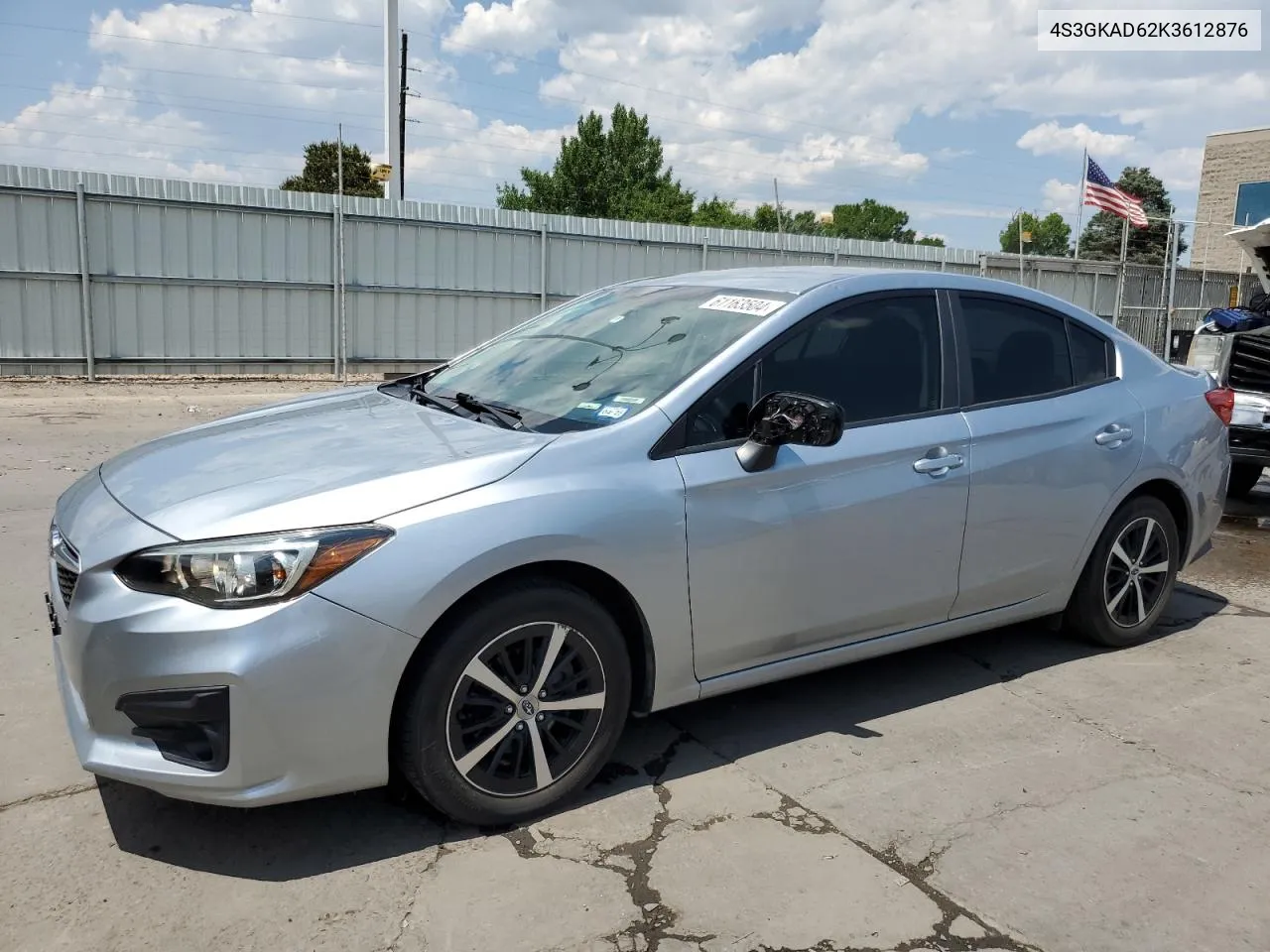 2019 Subaru Impreza Premium VIN: 4S3GKAD62K3612876 Lot: 61163504