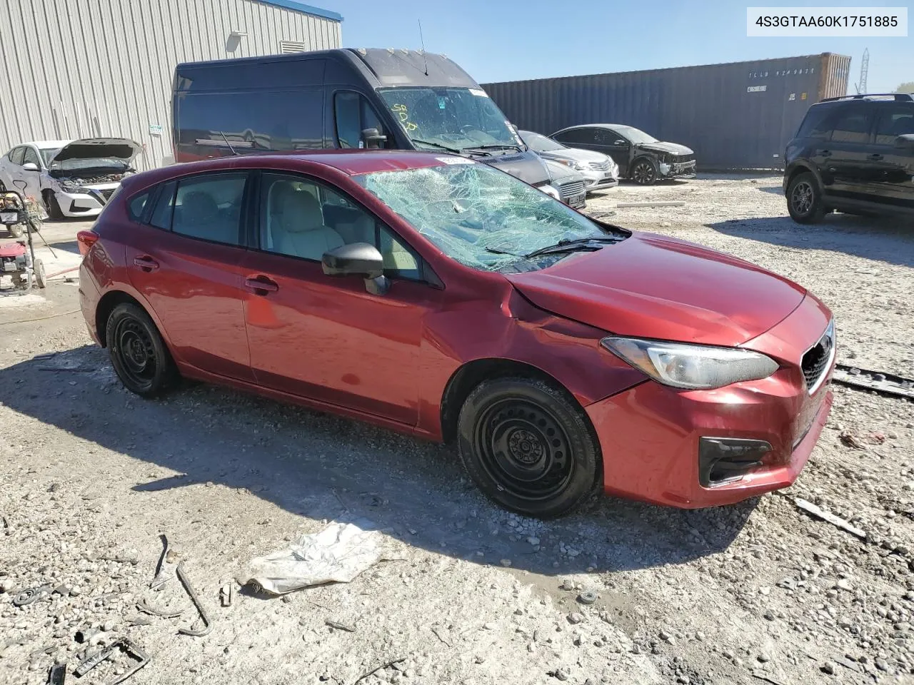 2019 Subaru Impreza VIN: 4S3GTAA60K1751885 Lot: 69597304