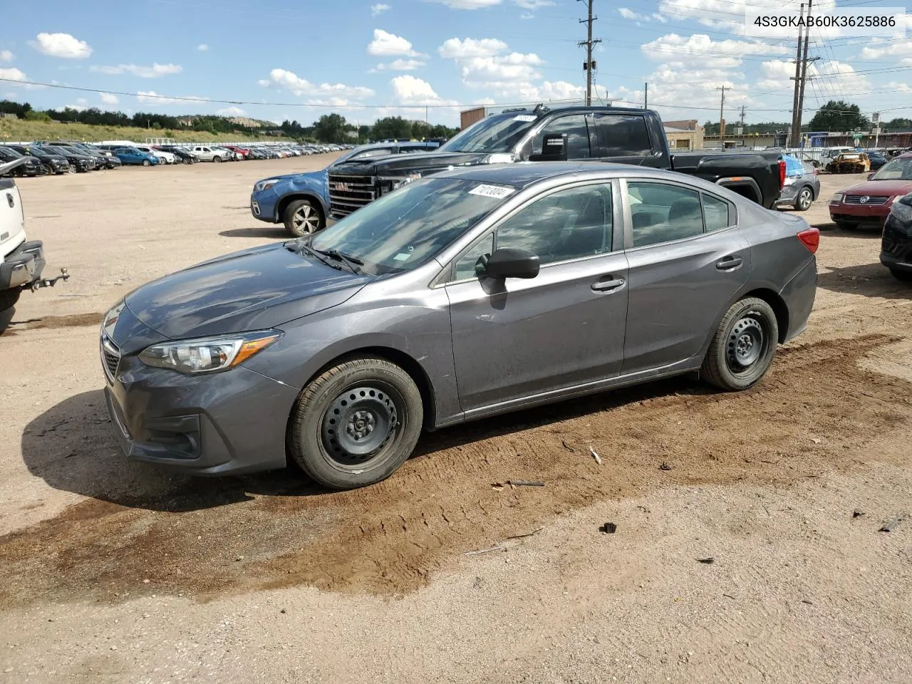 2019 Subaru Impreza VIN: 4S3GKAB60K3625886 Lot: 71013004