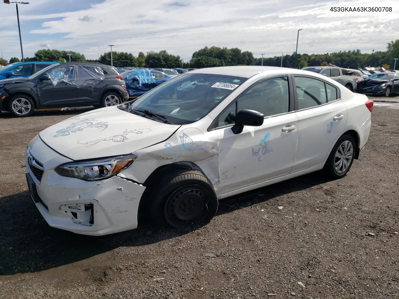 2019 Subaru Impreza VIN: 4S3GKAA63K3600708 Lot: 72766654