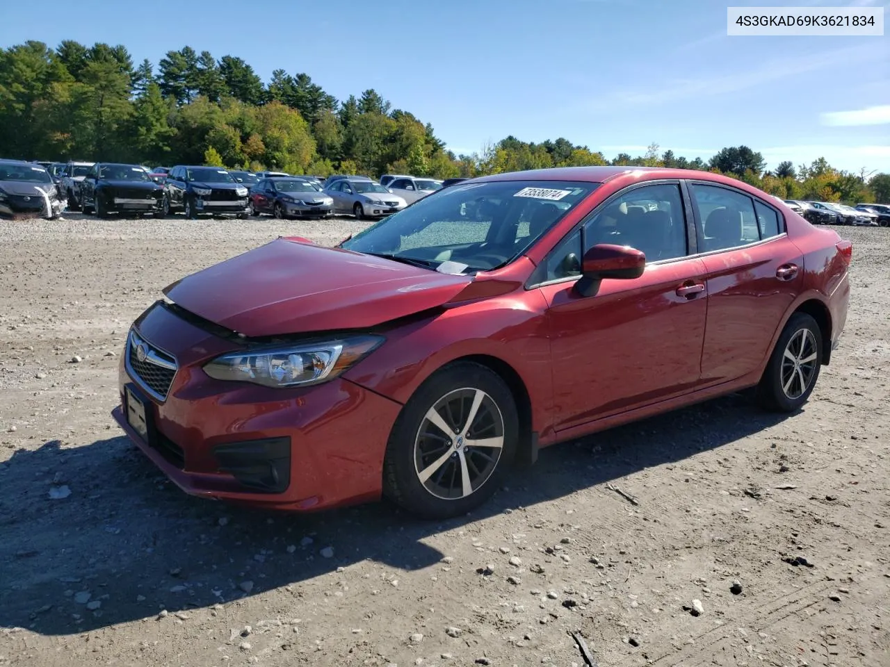 2019 Subaru Impreza Premium VIN: 4S3GKAD69K3621834 Lot: 73538074