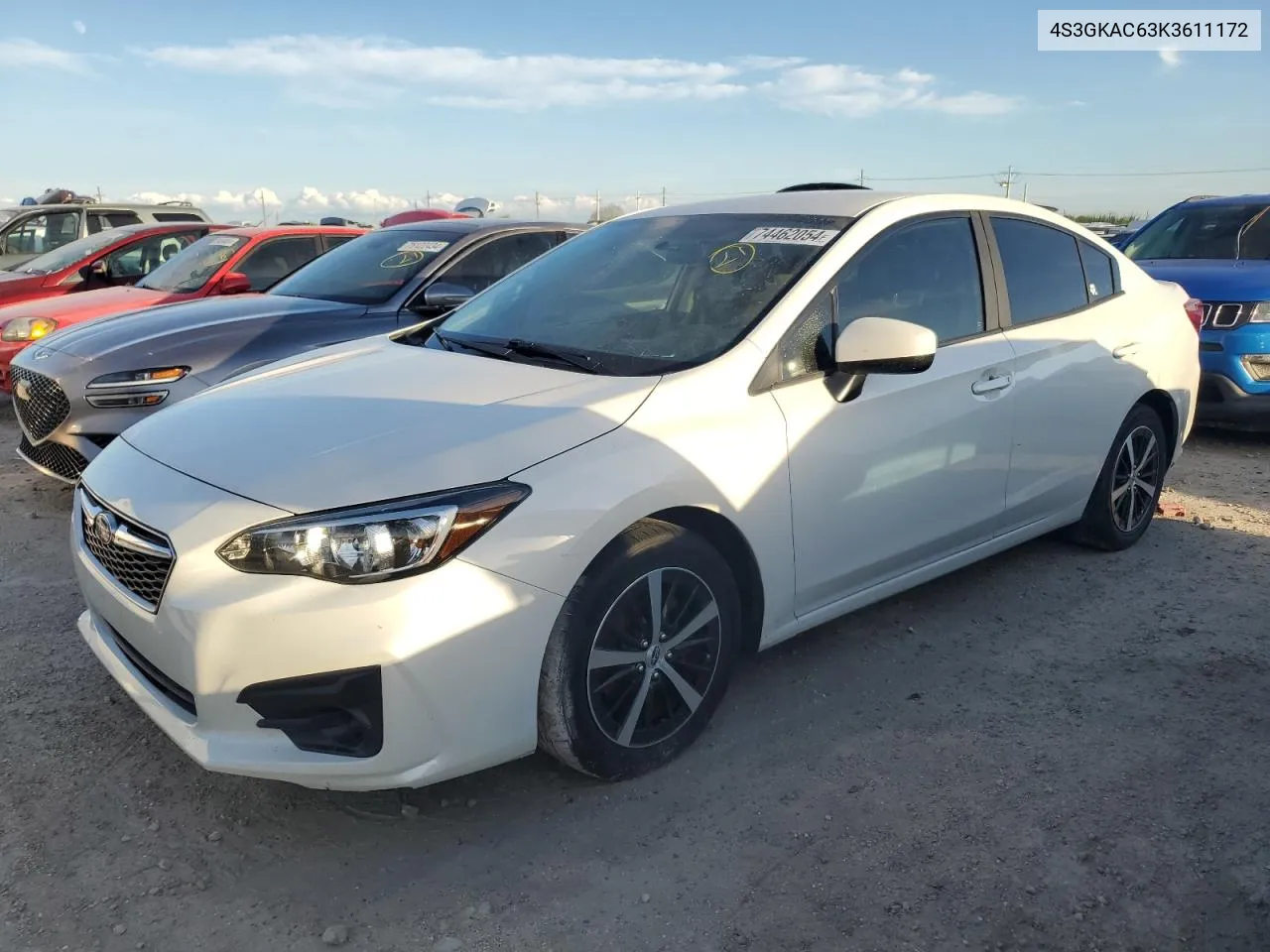 2019 Subaru Impreza Premium VIN: 4S3GKAC63K3611172 Lot: 74462054