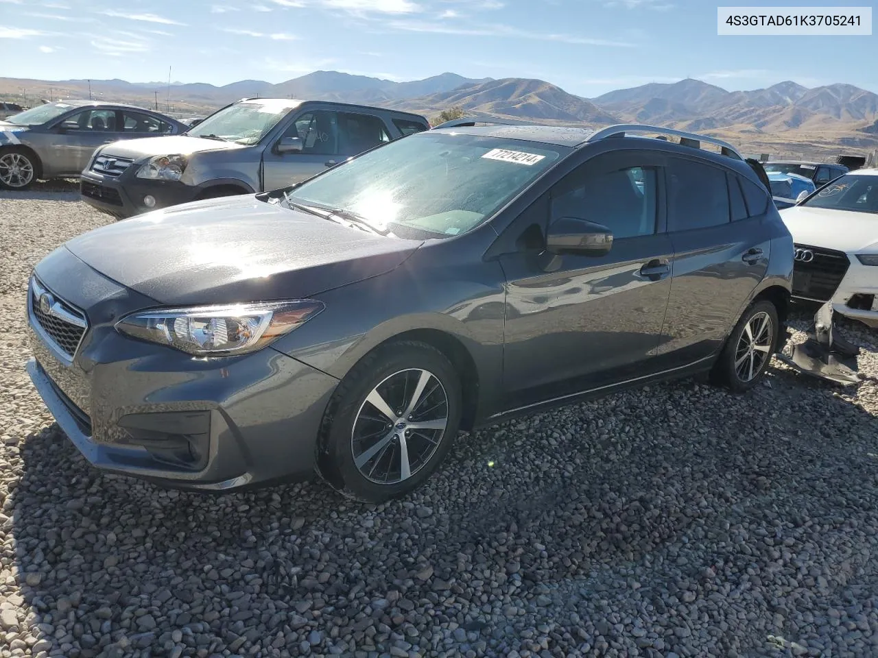 2019 Subaru Impreza Premium VIN: 4S3GTAD61K3705241 Lot: 77214214