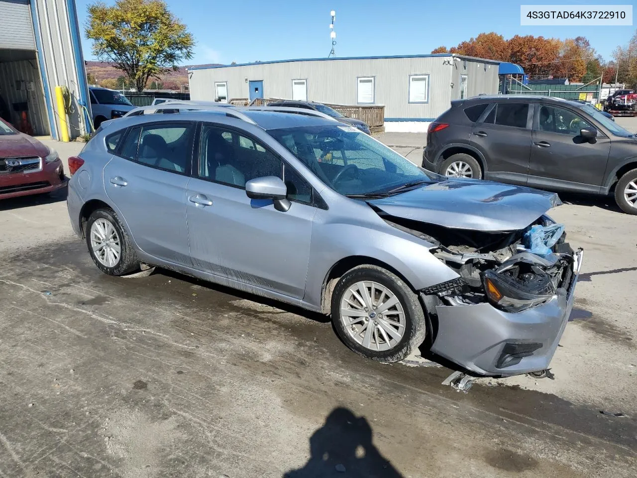 2019 Subaru Impreza Premium VIN: 4S3GTAD64K3722910 Lot: 77375834