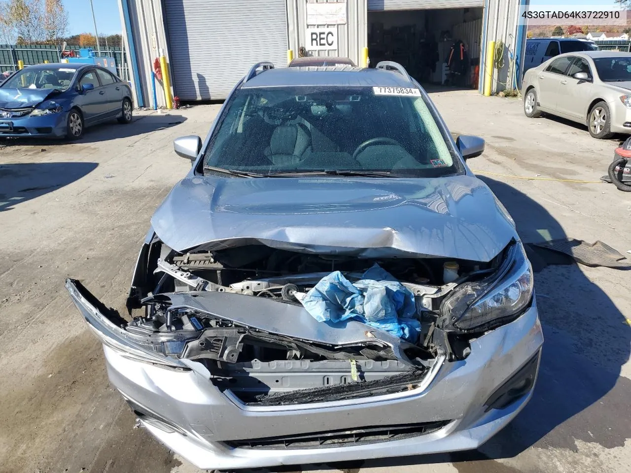 4S3GTAD64K3722910 2019 Subaru Impreza Premium