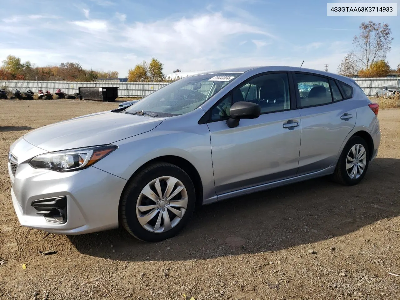 2019 Subaru Impreza VIN: 4S3GTAA63K3714933 Lot: 78033084