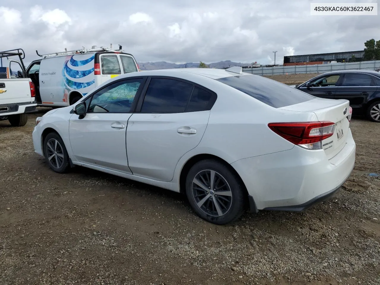 2019 Subaru Impreza Premium VIN: 4S3GKAC60K3622467 Lot: 80899604