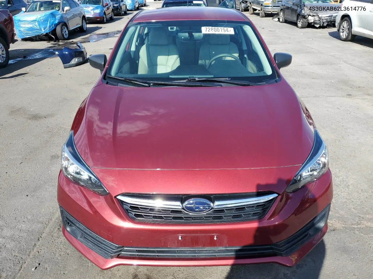 2020 Subaru Impreza VIN: 4S3GKAB62L3614776 Lot: 72800194