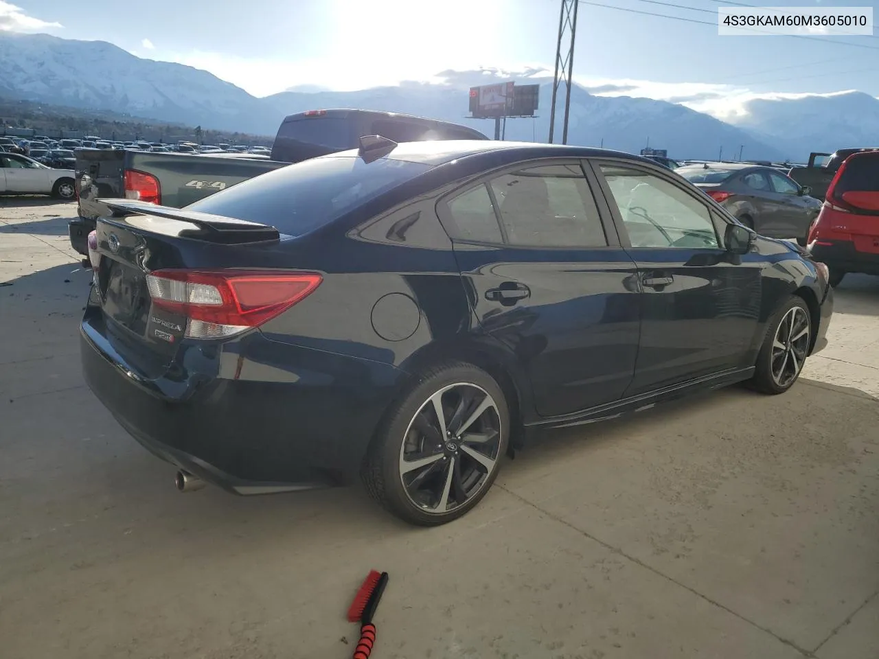 2021 Subaru Impreza Sport VIN: 4S3GKAM60M3605010 Lot: 46647044