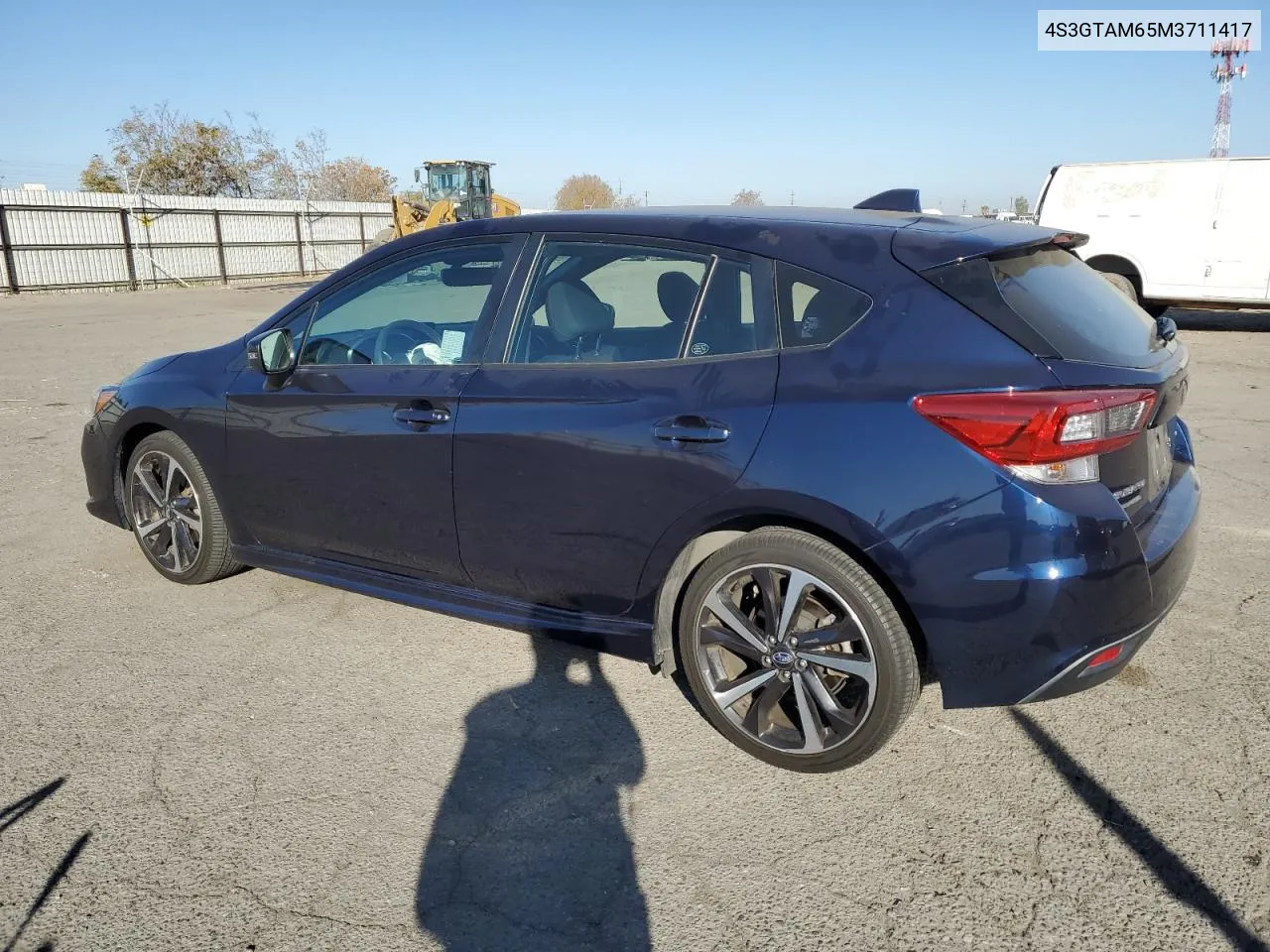 2021 Subaru Impreza Sport VIN: 4S3GTAM65M3711417 Lot: 80044384