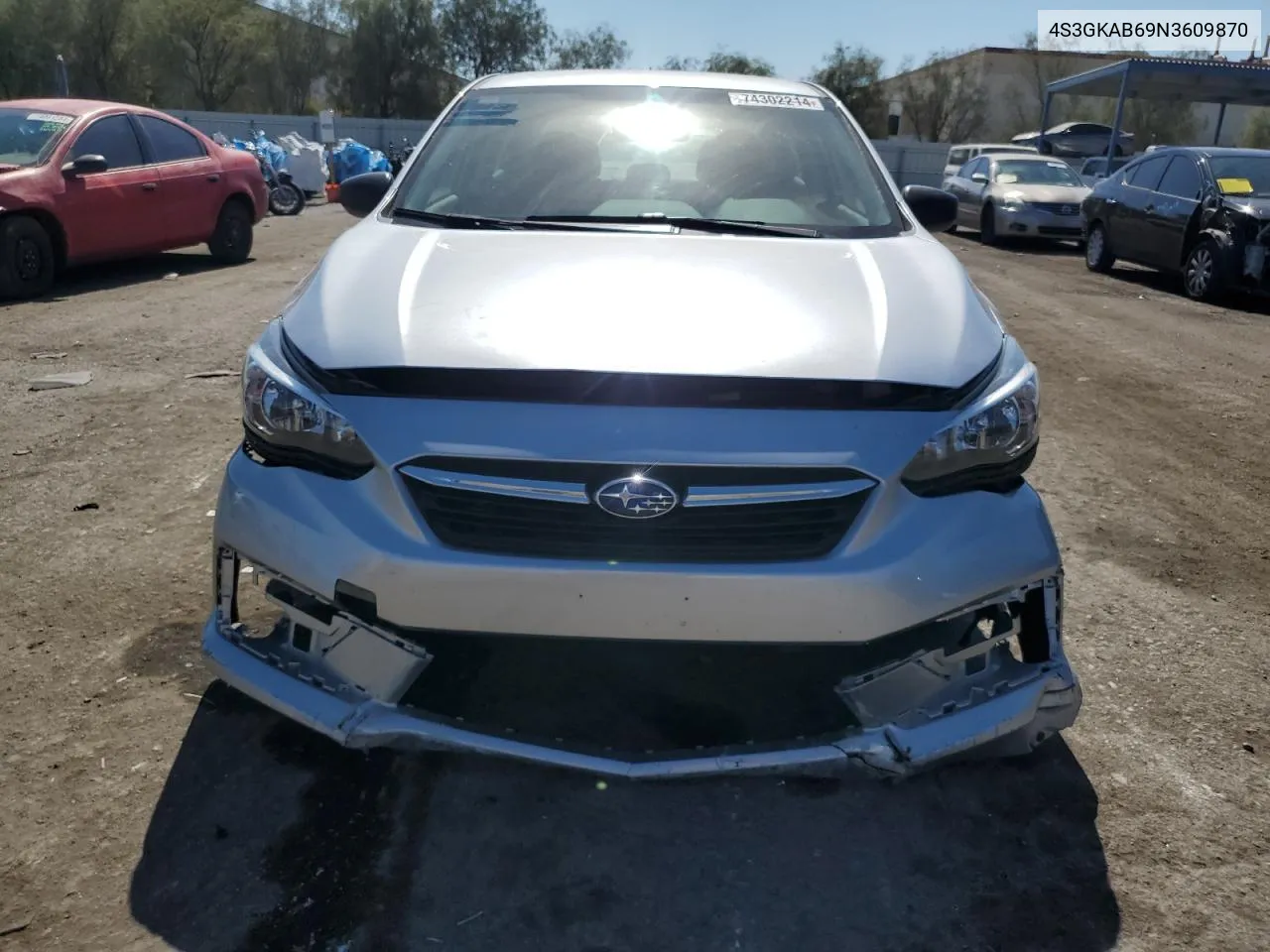 2022 Subaru Impreza VIN: 4S3GKAB69N3609870 Lot: 74302214