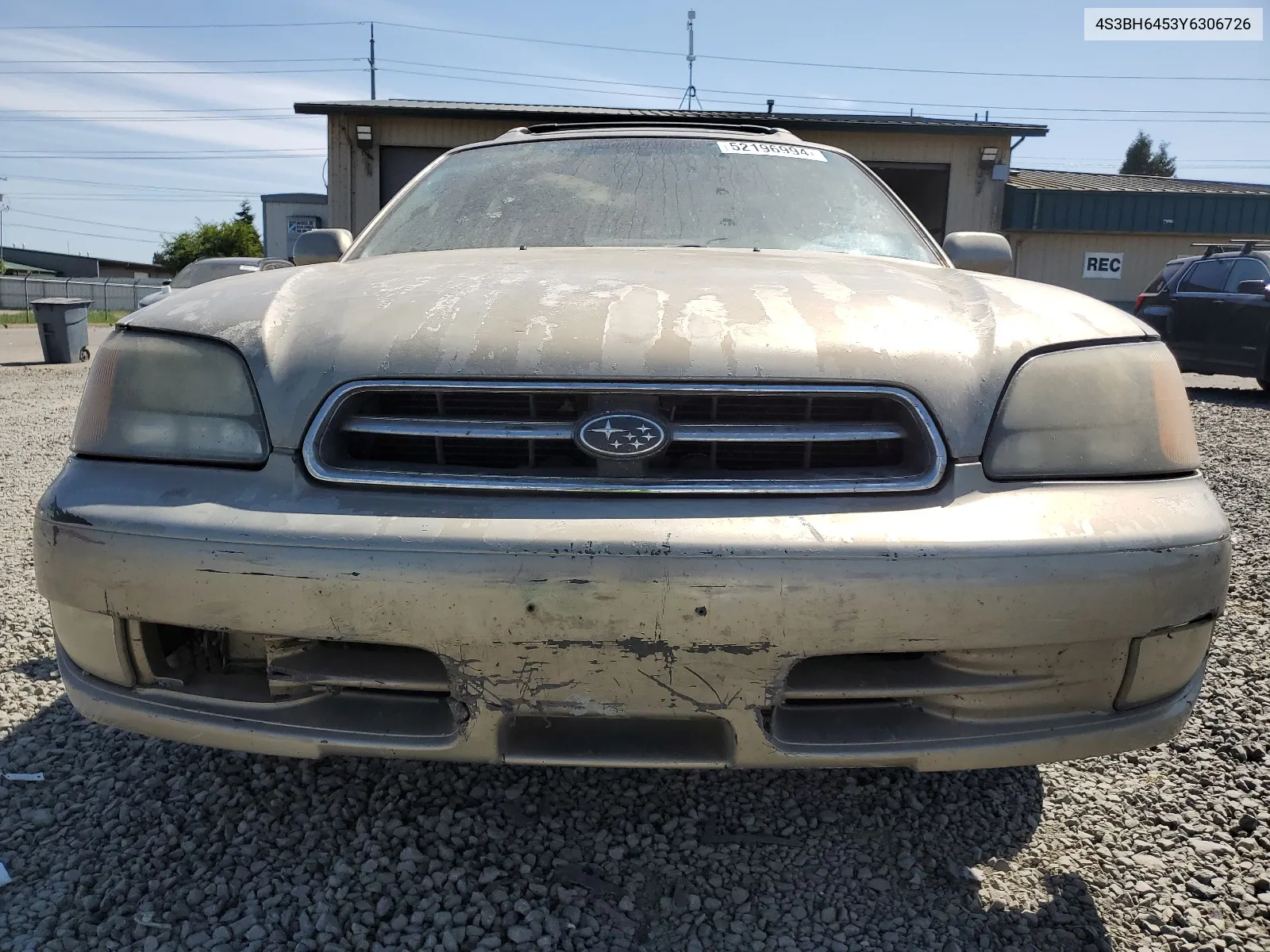 2000 Subaru Legacy Gt VIN: 4S3BH6453Y6306726 Lot: 52196994