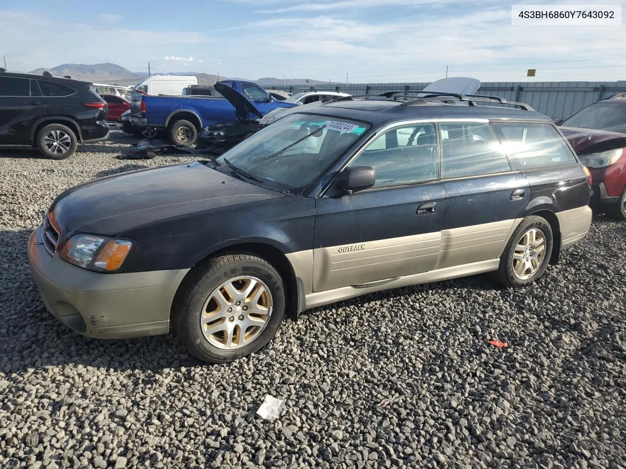 2000 Subaru Legacy Outback Limited VIN: 4S3BH6860Y7643092 Lot: 74400244