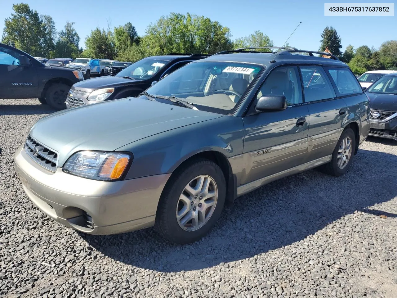 2001 Subaru Legacy Outback Awp VIN: 4S3BH675317637852 Lot: 69712344