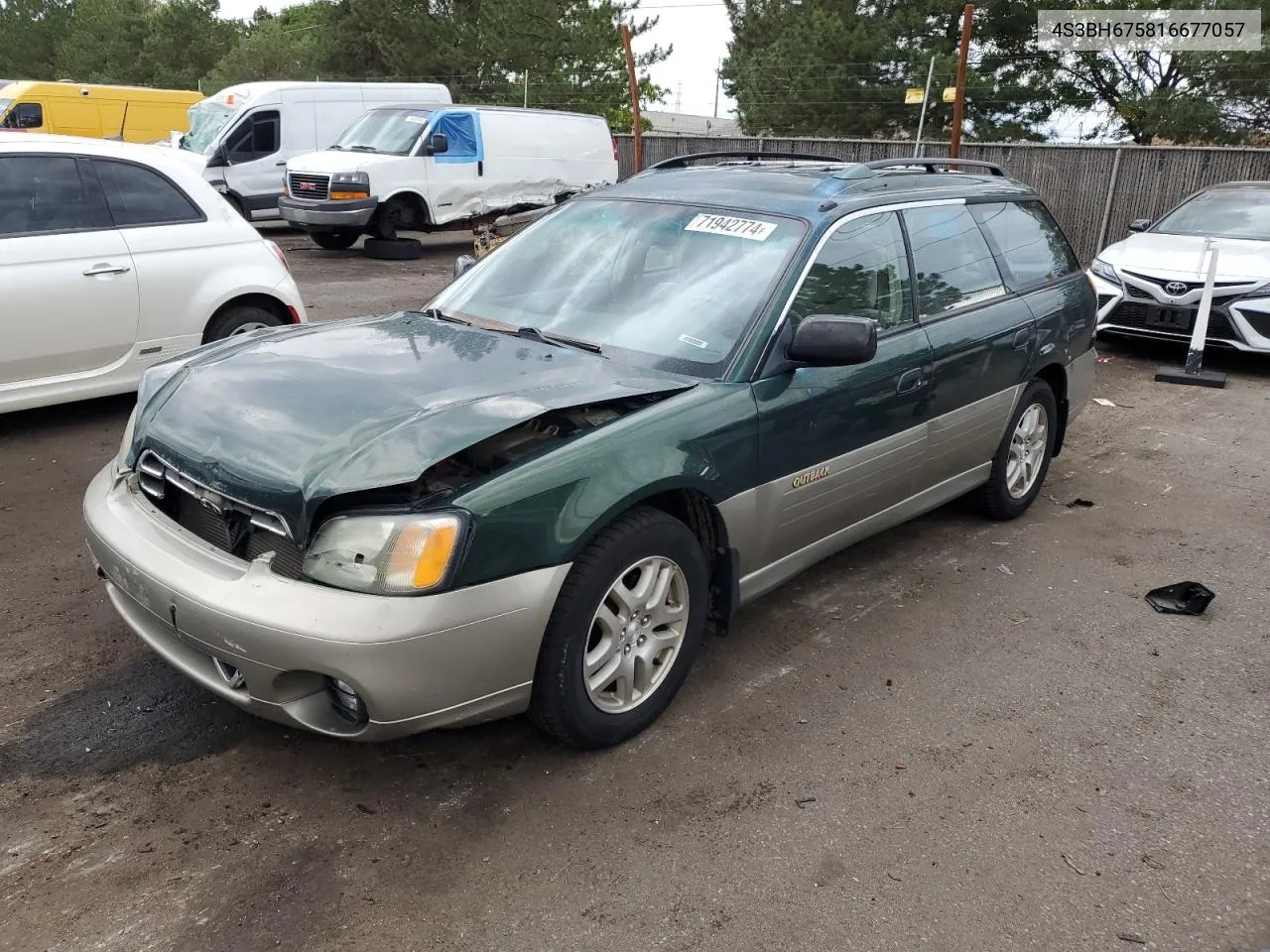 2001 Subaru Legacy Outback Awp VIN: 4S3BH675816677057 Lot: 71942774