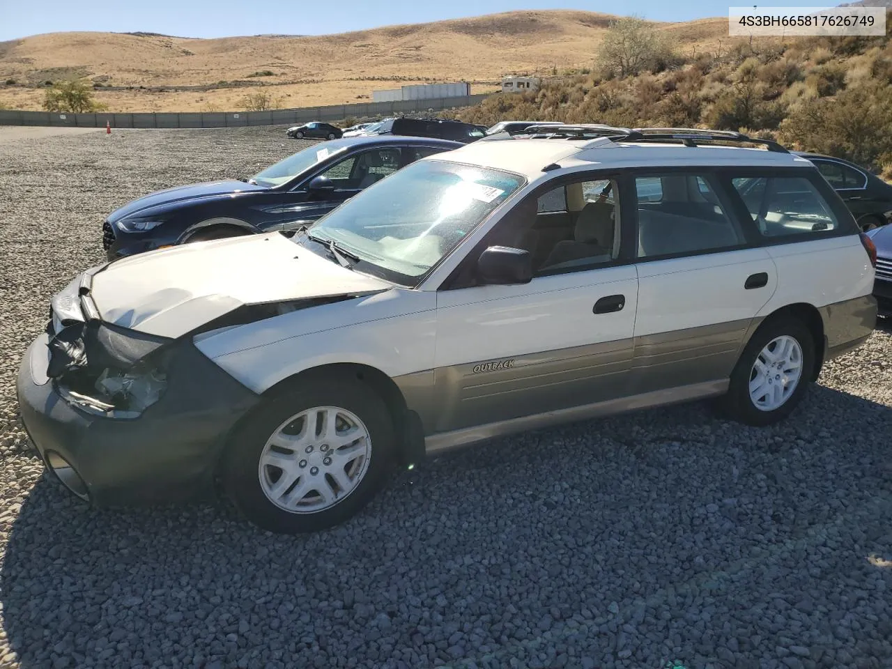 2001 Subaru Legacy Outback VIN: 4S3BH665817626749 Lot: 72957274