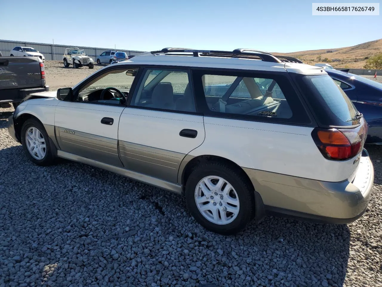 2001 Subaru Legacy Outback VIN: 4S3BH665817626749 Lot: 72957274