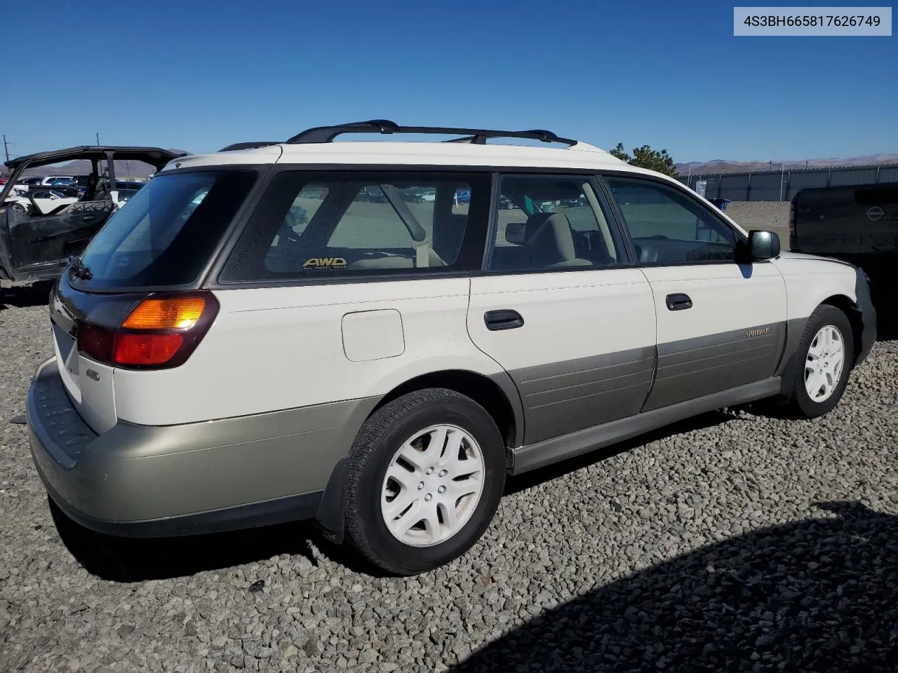 2001 Subaru Legacy Outback VIN: 4S3BH665817626749 Lot: 72957274