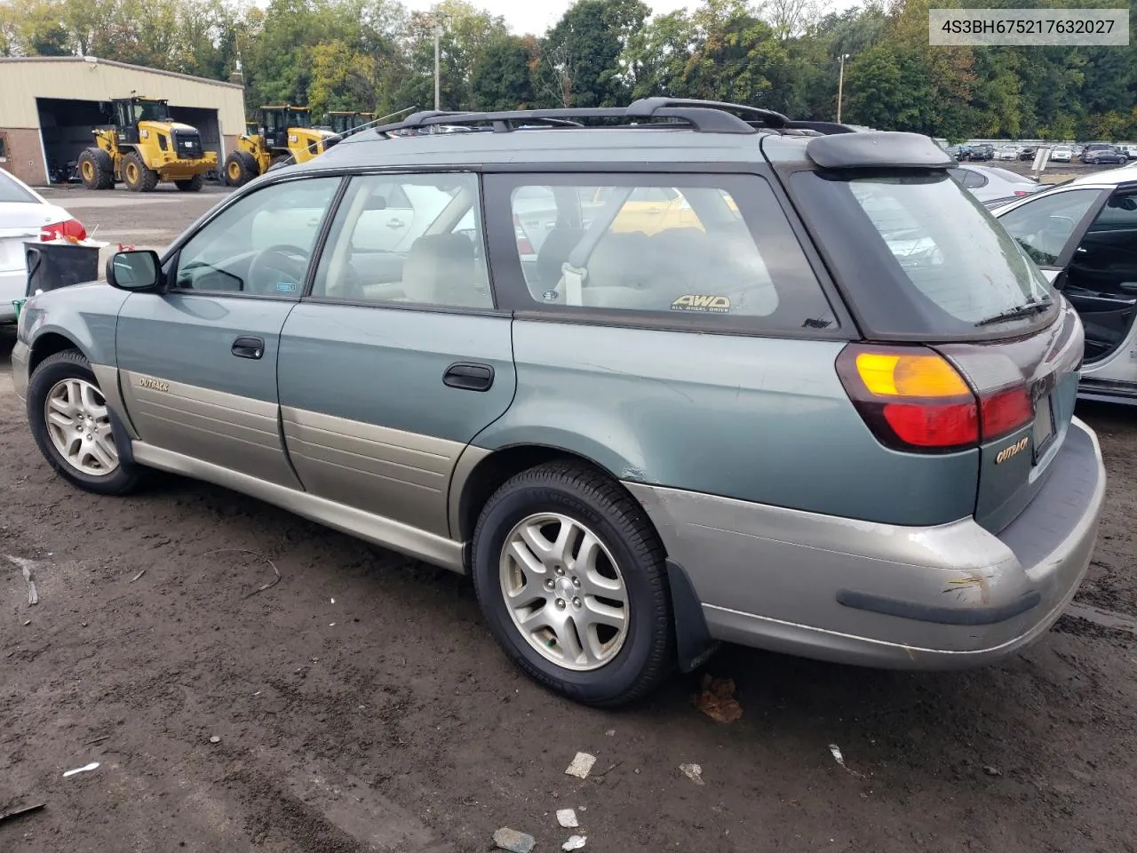 2001 Subaru Legacy Outback Awp VIN: 4S3BH675217632027 Lot: 73150534