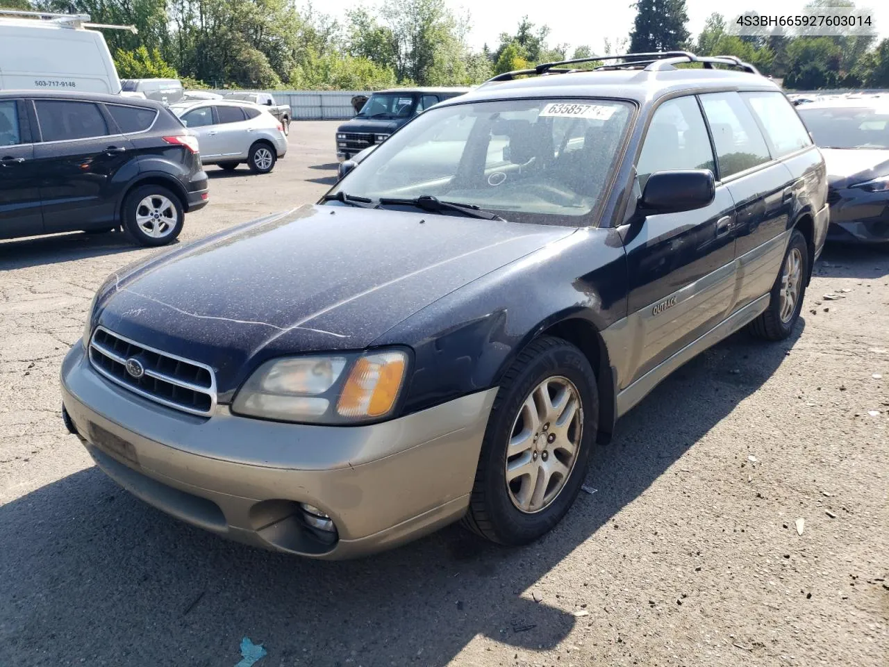 2002 Subaru Legacy Outback VIN: 4S3BH665927603014 Lot: 63585744