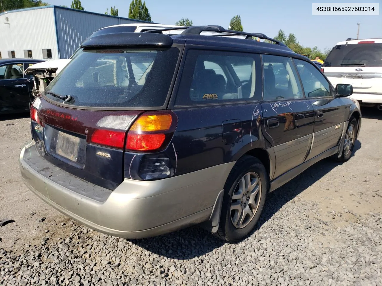 2002 Subaru Legacy Outback VIN: 4S3BH665927603014 Lot: 63585744