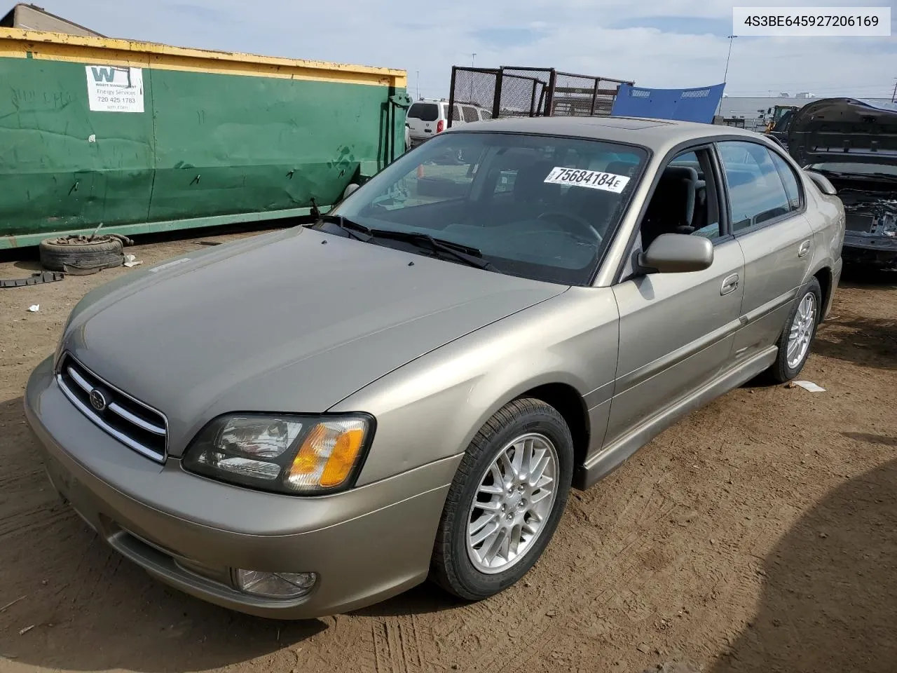 2002 Subaru Legacy Gt VIN: 4S3BE645927206169 Lot: 75684184