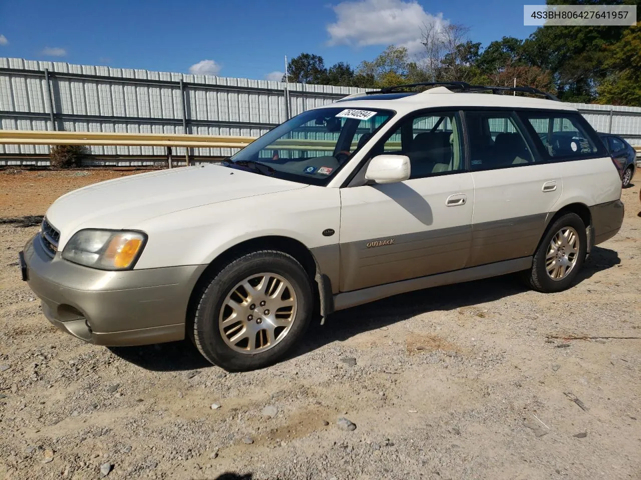 2002 Subaru Legacy Outback H6 3.0 Ll Bean VIN: 4S3BH806427641957 Lot: 76340594